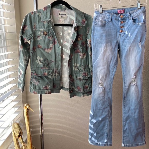 Girls Floral Jacket and Jeans - Picture 3 of 6